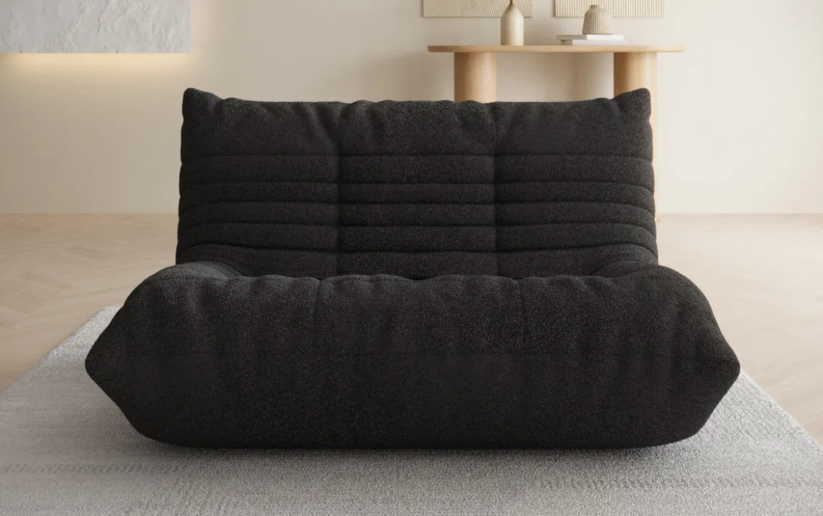 Designer 2 Sitzer Sofa Calmo in Teddy Bouclé