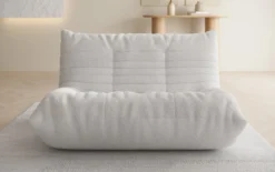 Designer 2 Sitzer Sofa Calmo in Teddy Bouclé