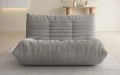 Designer 2 Sitzer Sofa Calmo in Teddy Bouclé