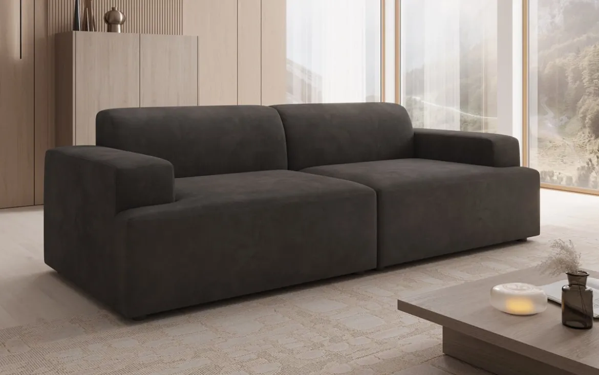 Designer 3 Sitzer Sofa Monza in Samt