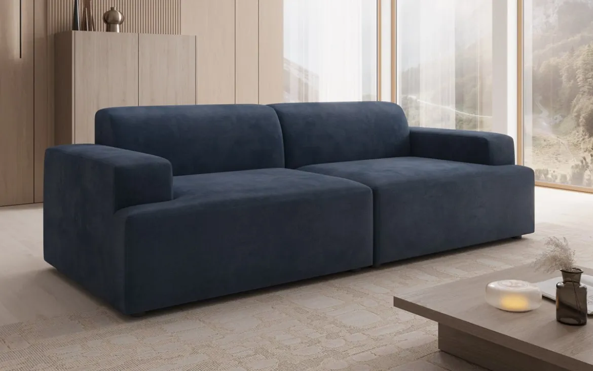 Designer 3 Sitzer Sofa Monza in Samt