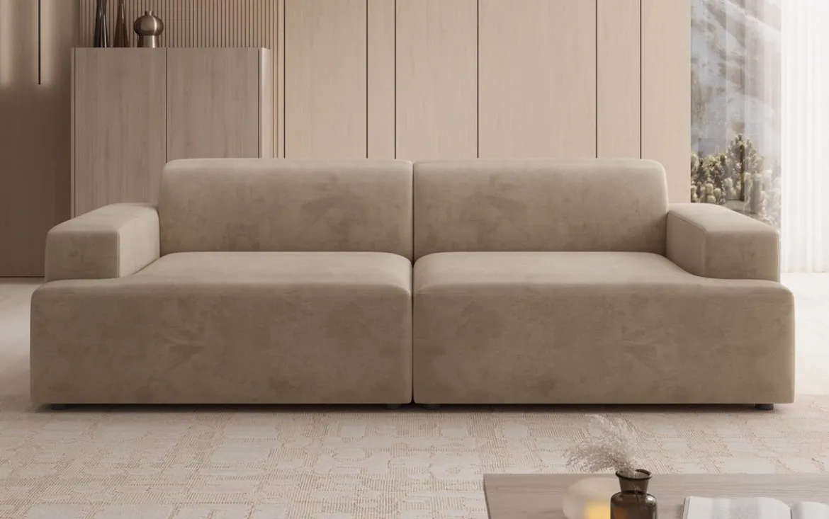 Designer 3 Sitzer Sofa Monza in Samt