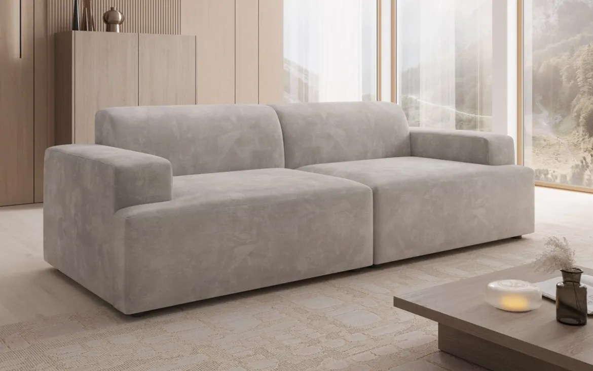 Designer 3 Sitzer Sofa Monza in Samt