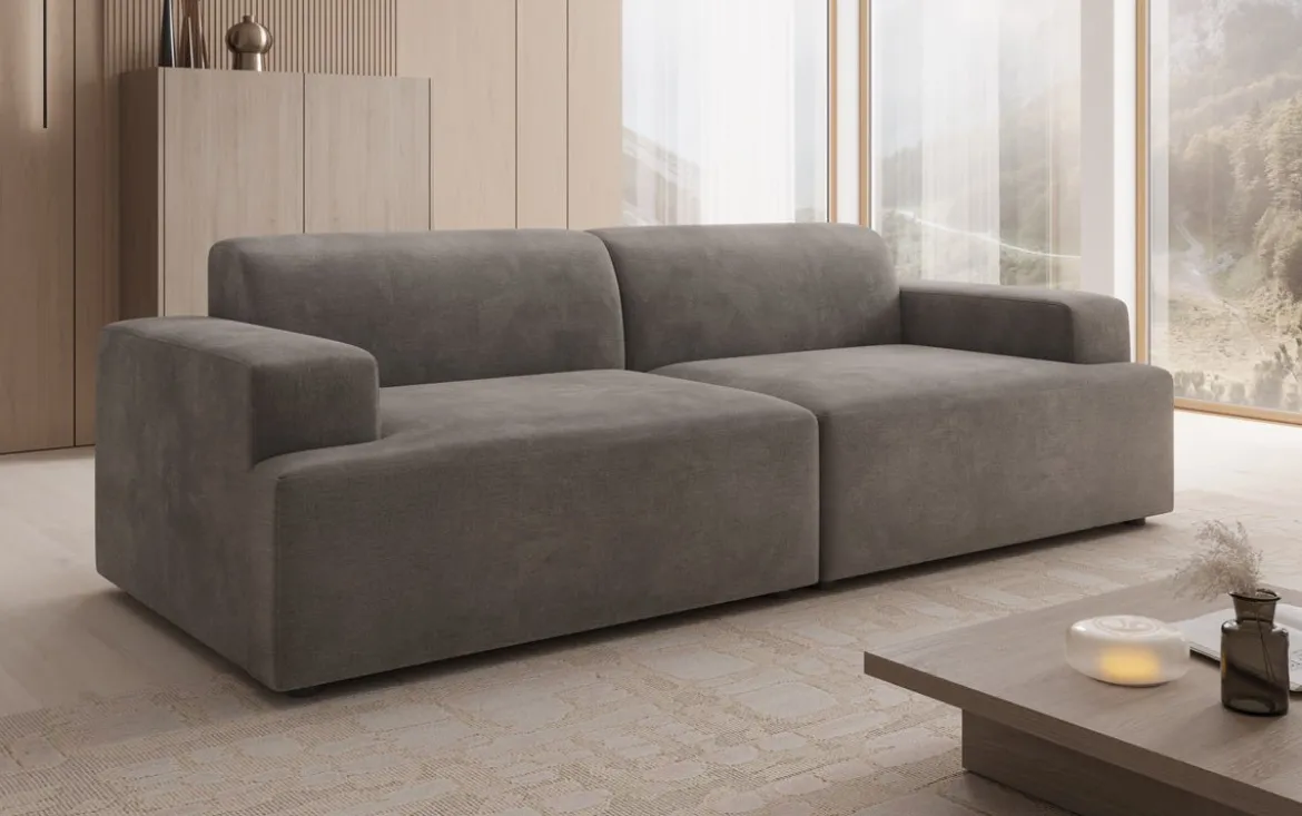 Designer 3 Sitzer Sofa Monza in Samt