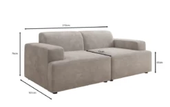 Designer 2 Sitzer Sofa Monza in Samt
