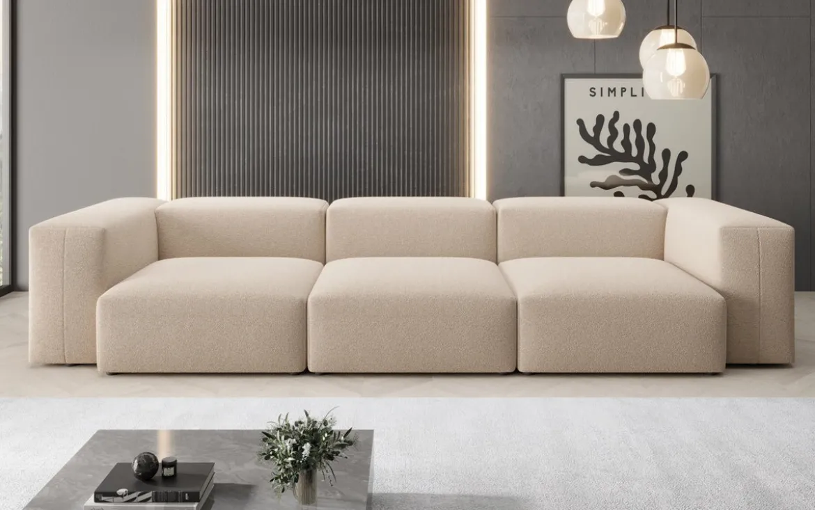 Designer 3 Sitzer Sofa Snug in Bouclé