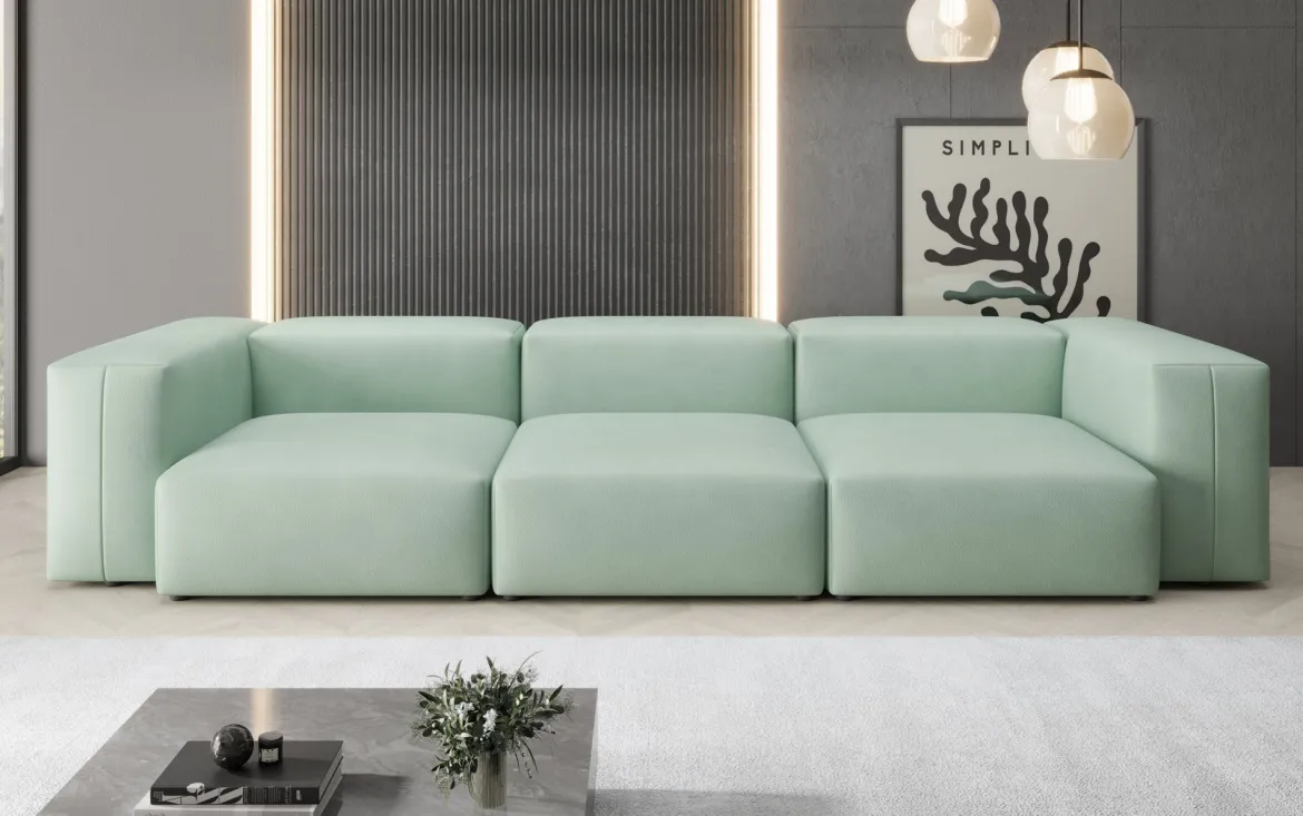 Designer 3 Sitzer Sofa Snug in Echtleder