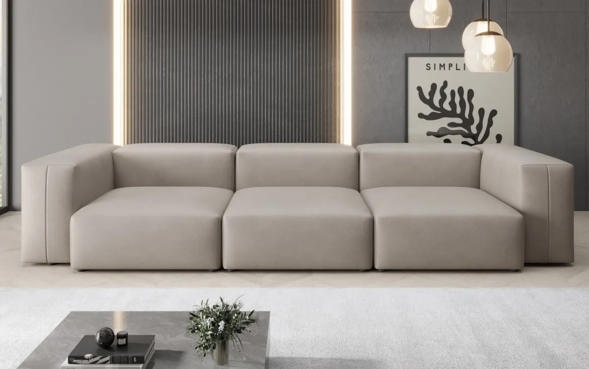 Designer 3 Sitzer Sofa Snug in Echtleder