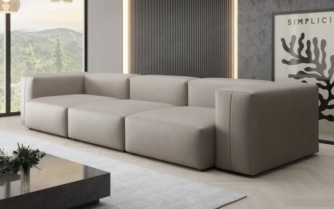 Designer 3 Sitzer Sofa Snug in Echtleder