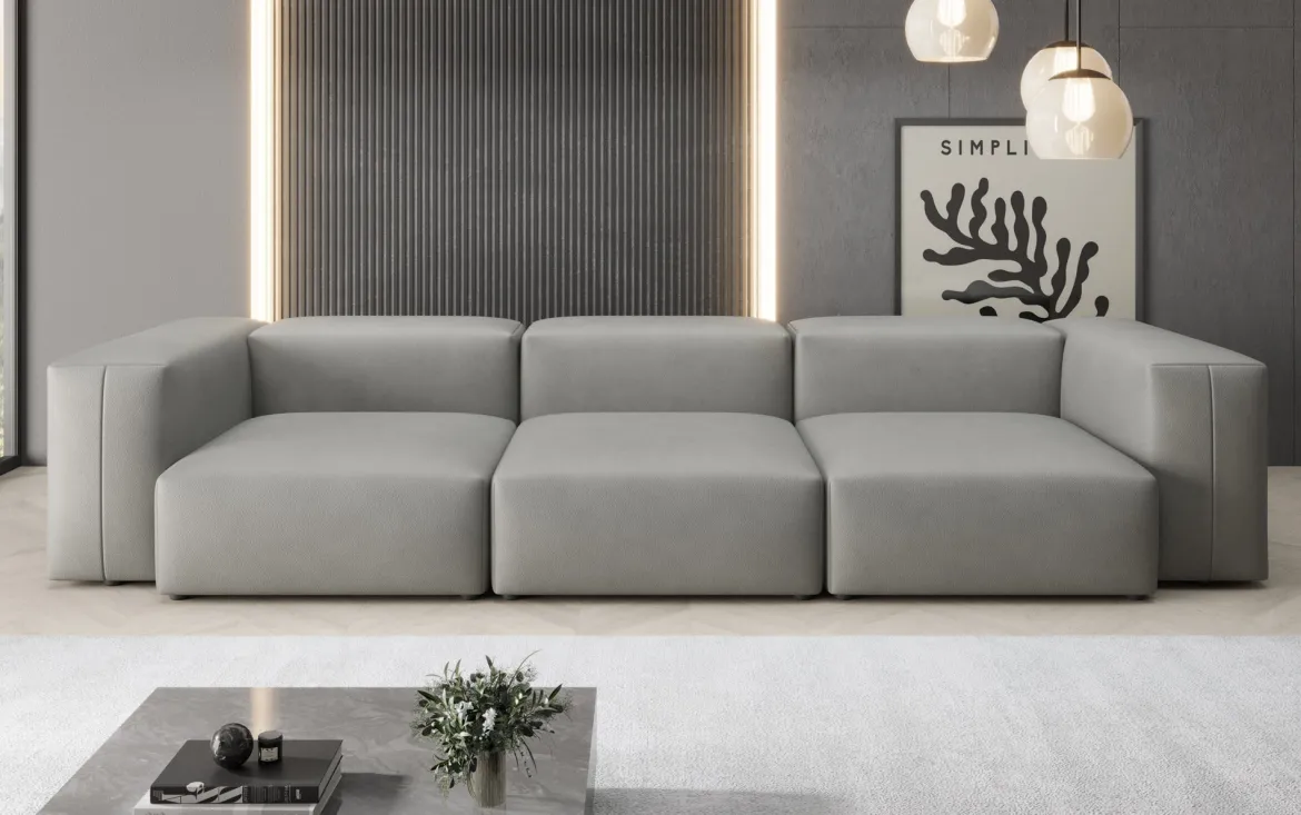 Designer 3 Sitzer Sofa Snug in Echtleder