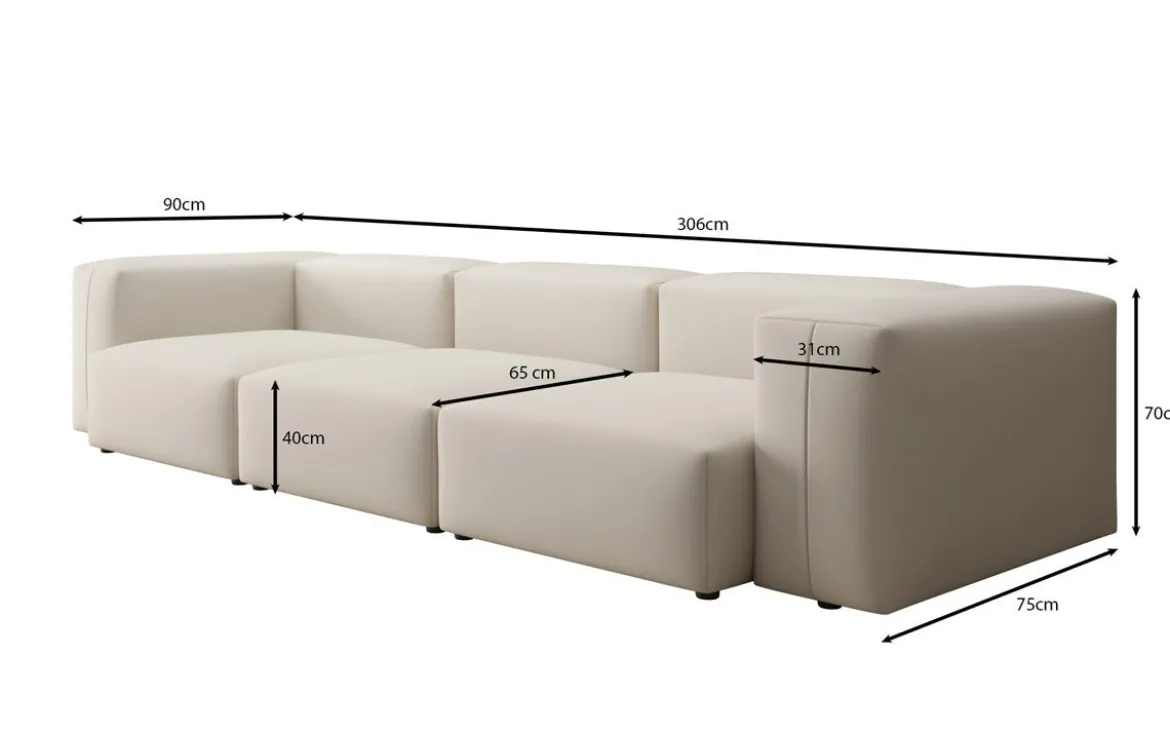 Designer 3 Sitzer Sofa Snug in Stoff