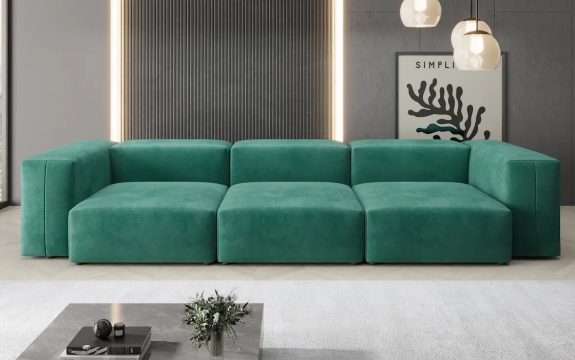 Designer 3 Sitzer Sofa Snug in Samt