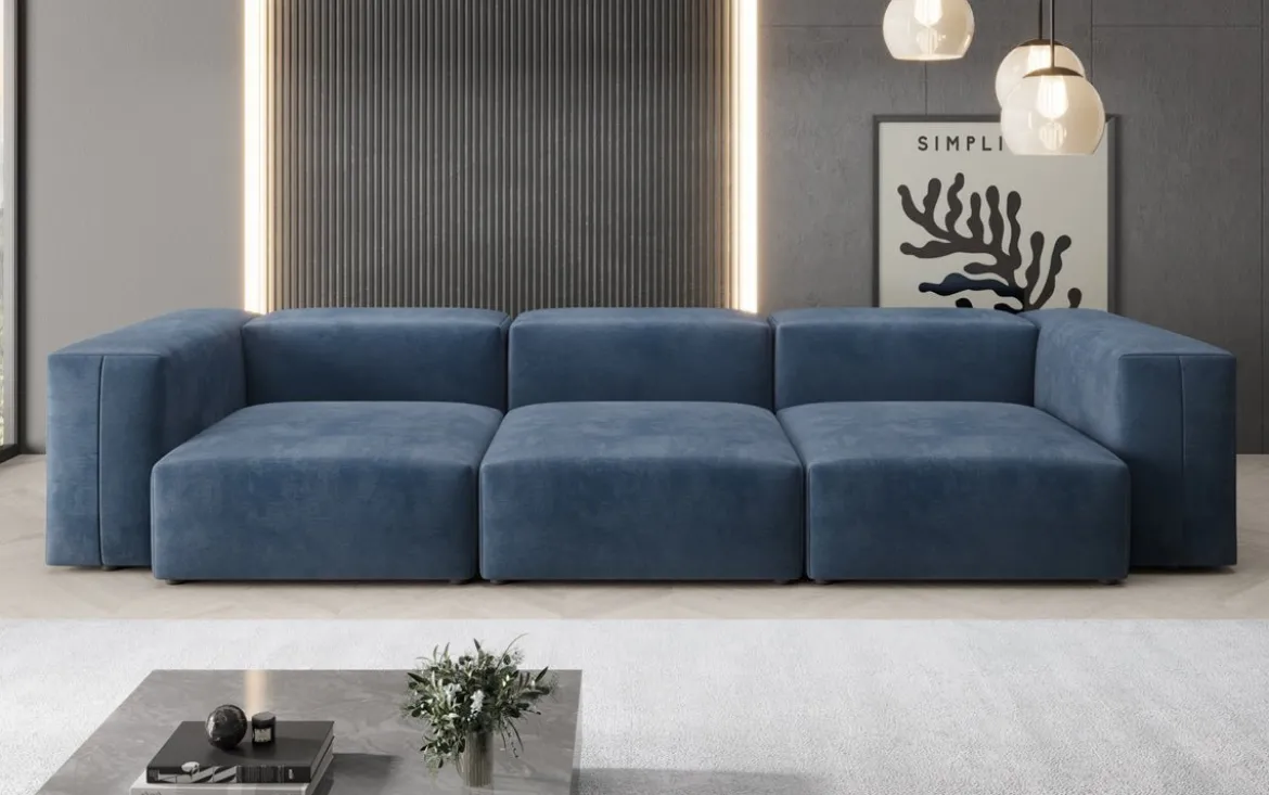 Designer 3 Sitzer Sofa Snug in Samt