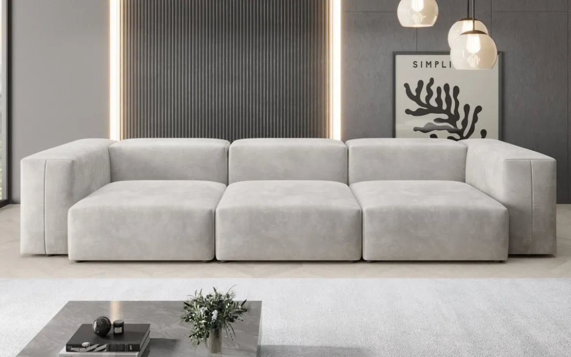 Designer 3 Sitzer Sofa Snug in Samt