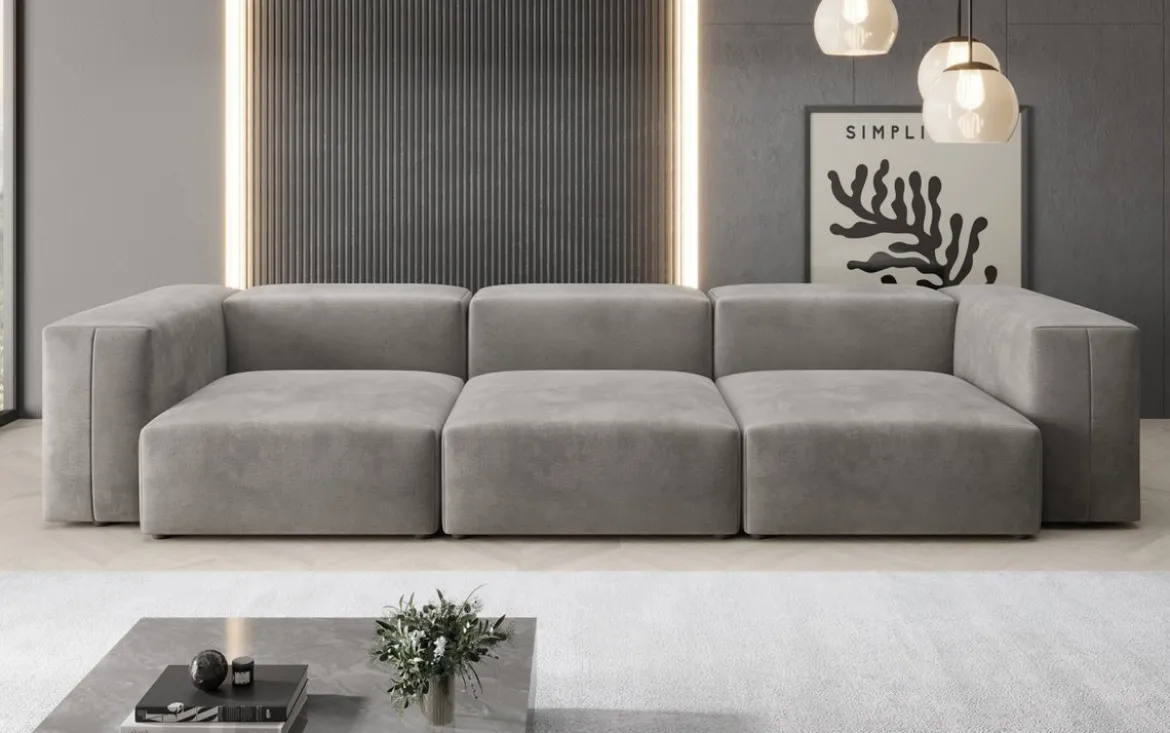 Designer 3 Sitzer Sofa Snug in Samt