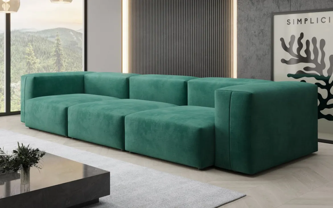 Designer 3 Sitzer Sofa Snug in Samt