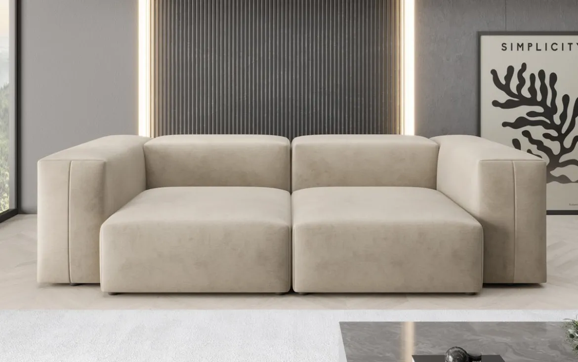 Designer 2 Sitzer Sofa Snug in Samt