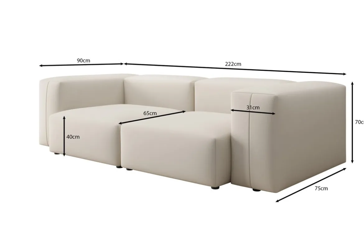 Designer 2 Sitzer Sofa Snug in Stoff