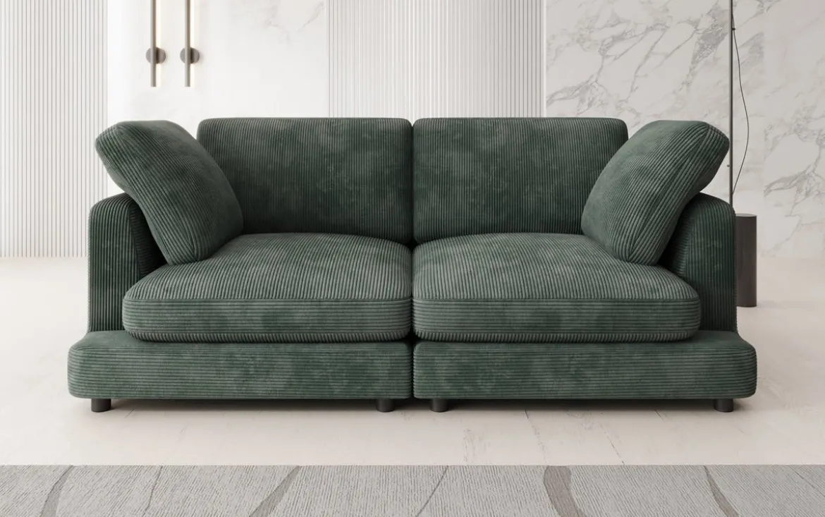 Designer 2 Sitzer Sofa Thalessa in Cord