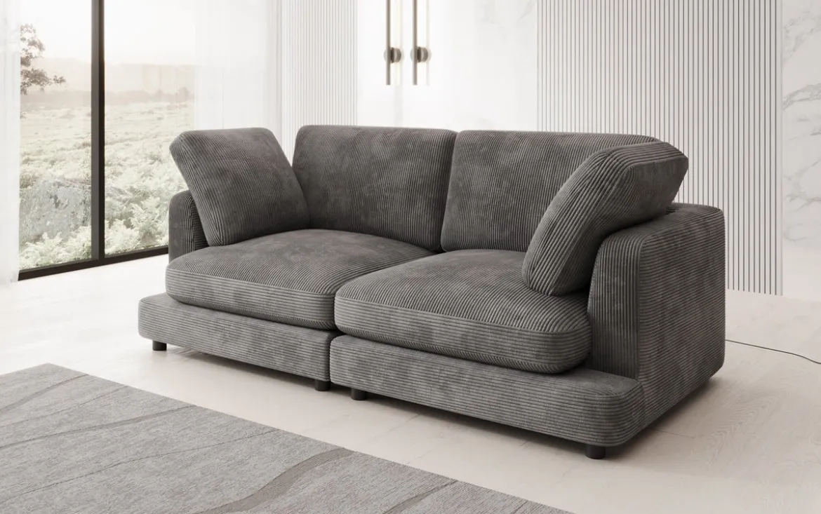 Designer 2 Sitzer Sofa Thalessa in Cord