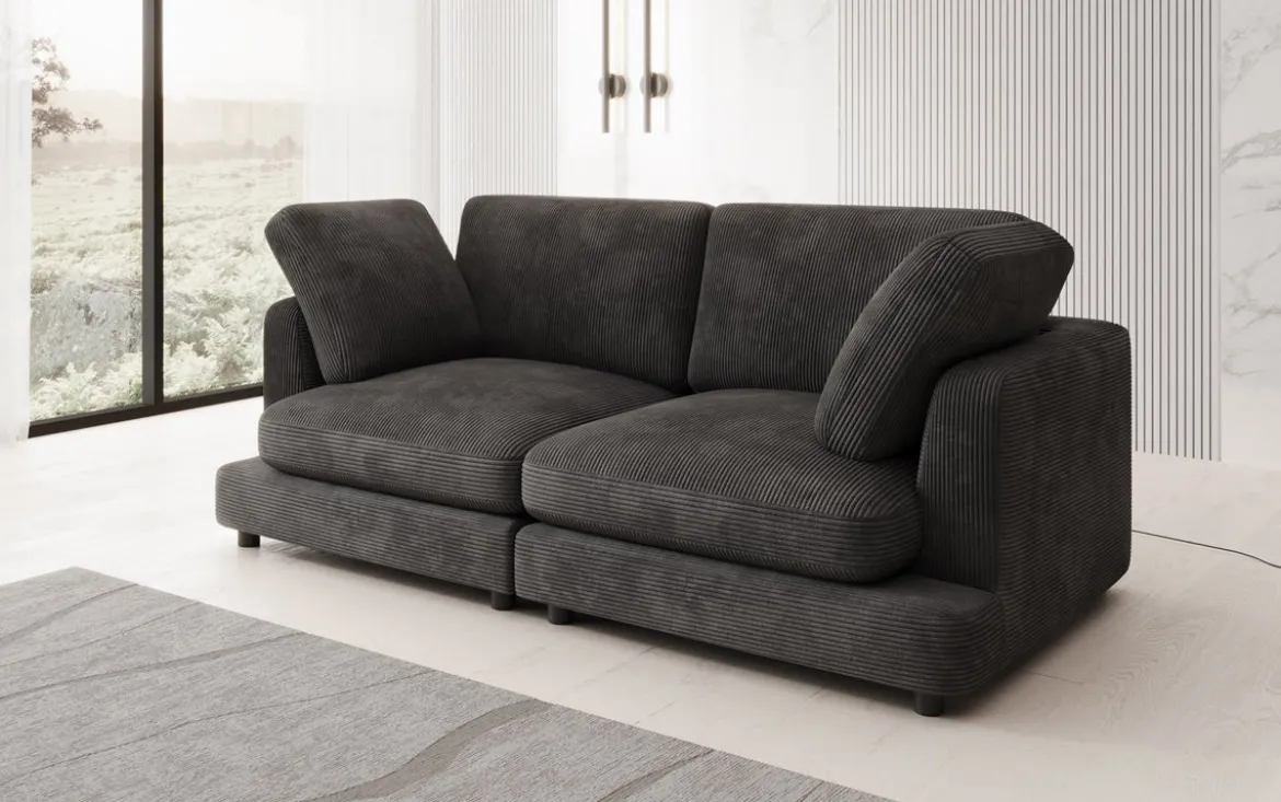 Designer 2 Sitzer Sofa Thalessa in Cord