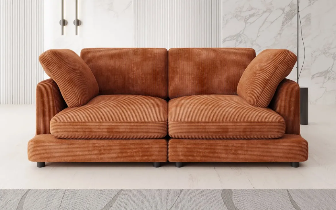 Designer 2 Sitzer Sofa Thalessa in Cord