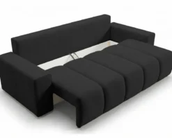 Designer 3 Sitzer Sofa Vena mit Stauraum und Schlaffunktion in Samt