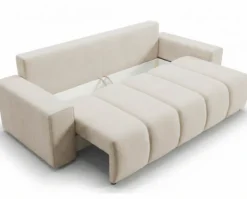 Designer 3 Sitzer Sofa Vena mit Stauraum und Schlaffunktion in Samt