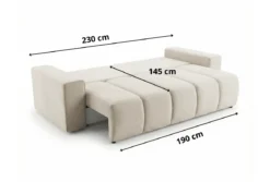 Designer 3 Sitzer Sofa Vena mit Stauraum und Schlaffunktion in Samt