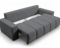 Designer 3 Sitzer Sofa Vena mit Stauraum und Schlaffunktion in Samt