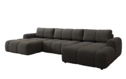 Designer Sofa Analfi U mit Schlaf- und Klappfunktion in Bouclé