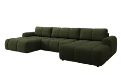 Designer Sofa Analfi U mit Schlaf- und Klappfunktion in Bouclé