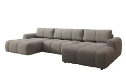 Designer Sofa Analfi U mit Schlaf- und Klappfunktion in Bouclé