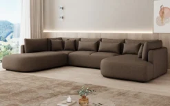 Designer Sofa Ando - Wohnlandschaft in Strukturstoff