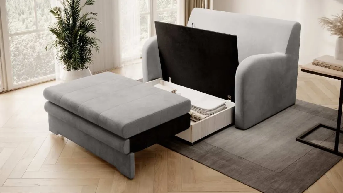 Designer Sofa Arian mit Schlaffunktion und Stauraum