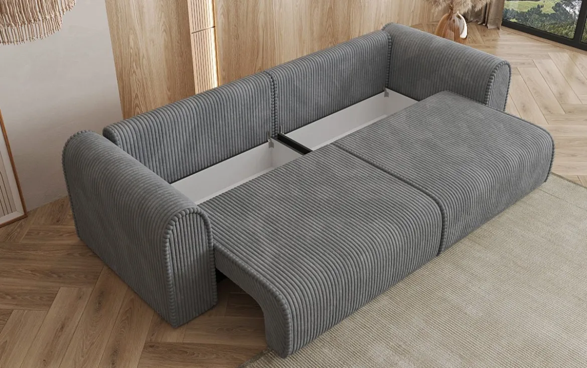 Designer Sofa Big Buddy 3 Sitzer mit Schlaffunktion und Stauraum in Breitcord