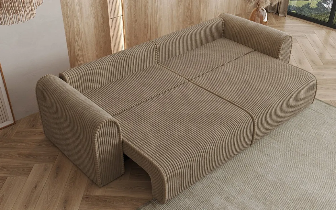 Designer Sofa Big Buddy 3 Sitzer mit Schlaffunktion und Stauraum in Breitcord