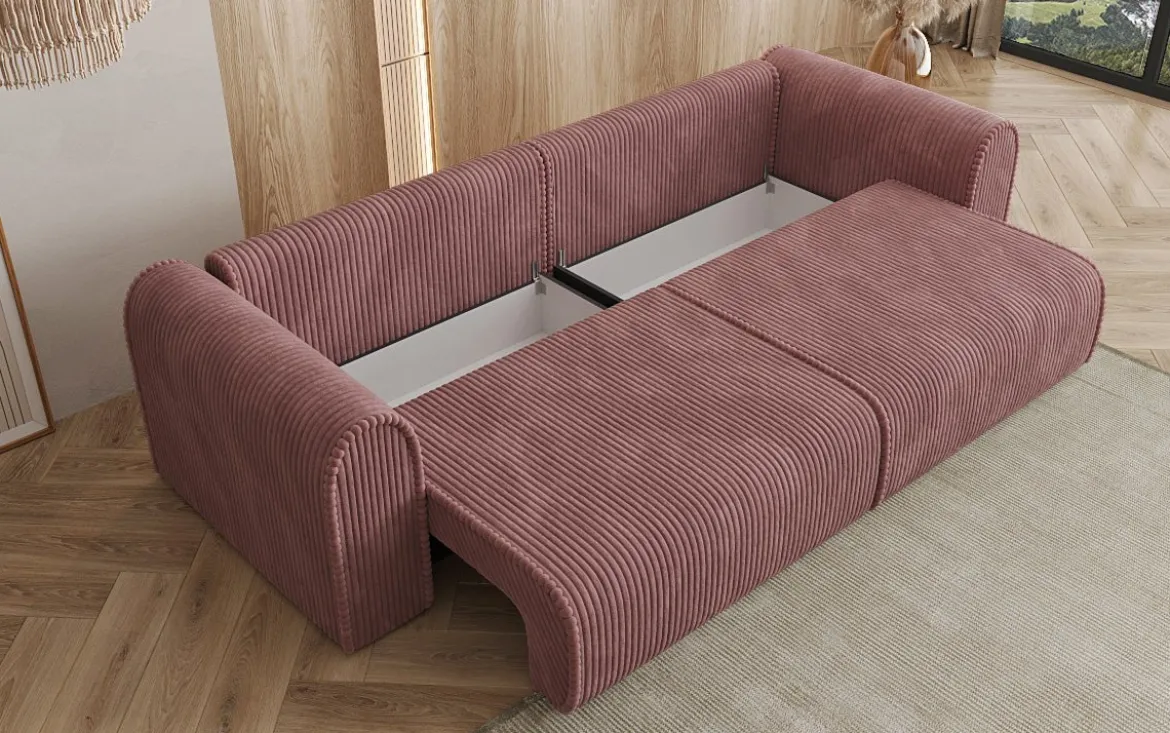 Designer Sofa Big Buddy 3 Sitzer mit Schlaffunktion und Stauraum in Breitcord