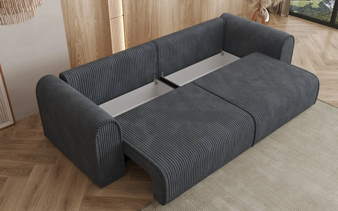 Designer Sofa Big Buddy 3 Sitzer mit Schlaffunktion und Stauraum in Breitcord