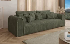 Designer Sofa Big Buddy 3 Sitzer mit Schlaffunktion und Stauraum in Breitcord