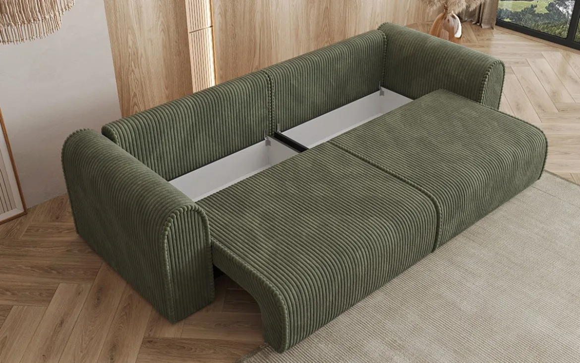 Designer Sofa Big Buddy 3 Sitzer mit Schlaffunktion und Stauraum in Breitcord