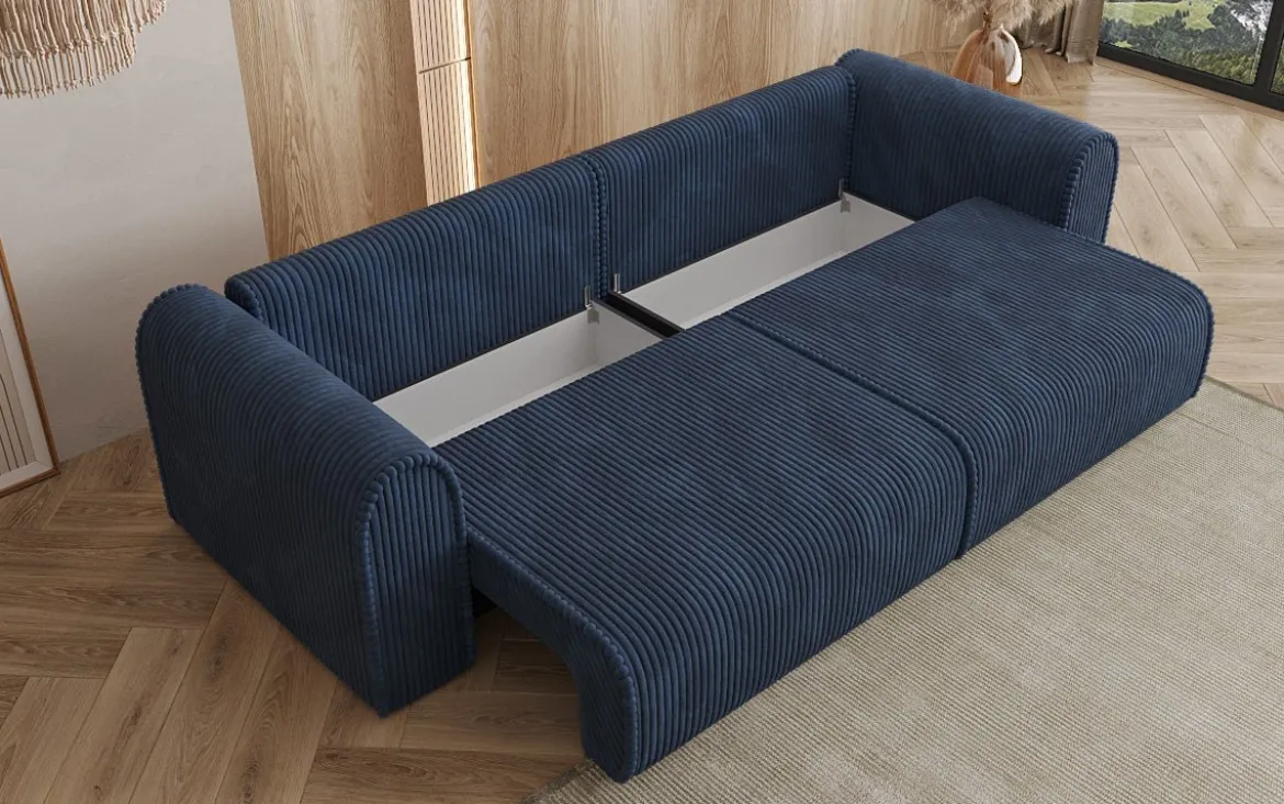 Designer Sofa Big Buddy 3 Sitzer mit Schlaffunktion und Stauraum in Breitcord