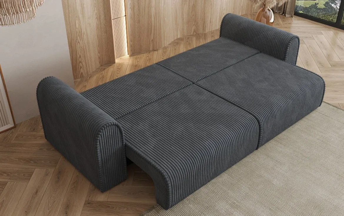Designer Sofa Big Buddy 3 Sitzer mit Schlaffunktion und Stauraum in Breitcord