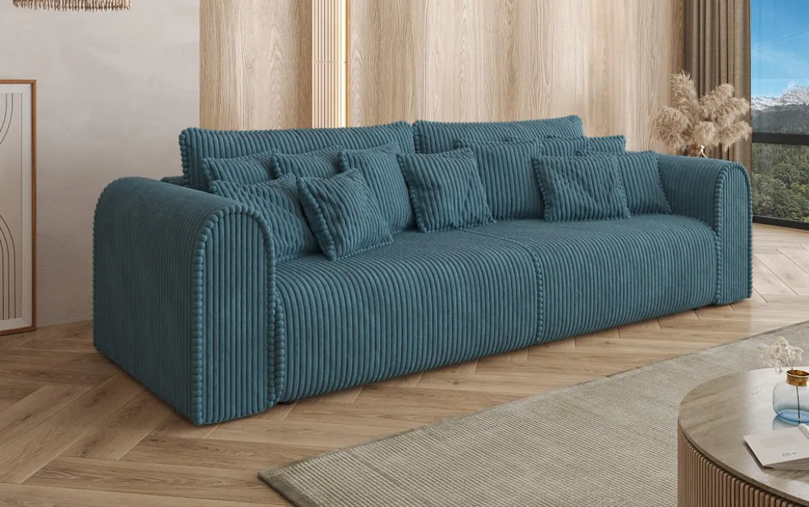 Designer Sofa Big Buddy 3 Sitzer mit Schlaffunktion und Stauraum in Breitcord