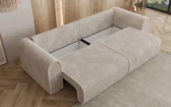 Designer Sofa Big Buddy 3 Sitzer mit Schlaffunktion und Stauraum in Breitcord