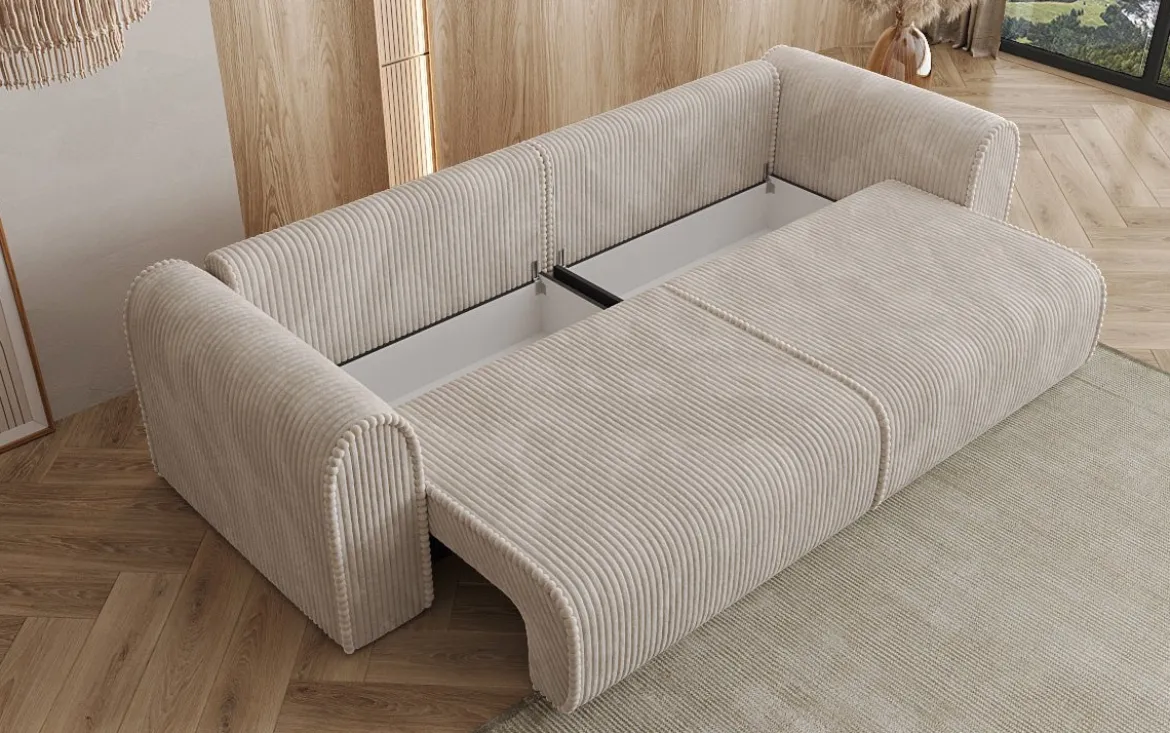 Designer Sofa Big Buddy 3 Sitzer mit Schlaffunktion und Stauraum in Breitcord
