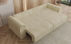 Designer Sofa Big Buddy 3 Sitzer mit Schlaffunktion und Stauraum in Breitcord