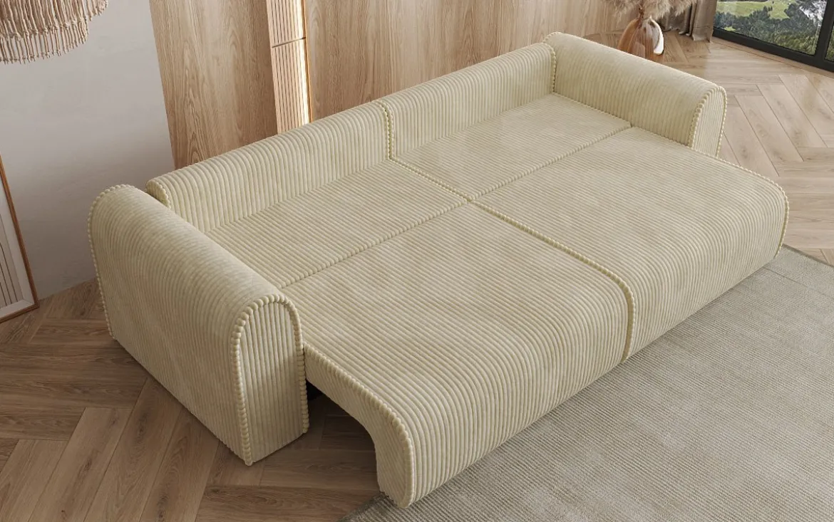 Designer Sofa Big Buddy 3 Sitzer mit Schlaffunktion und Stauraum in Breitcord