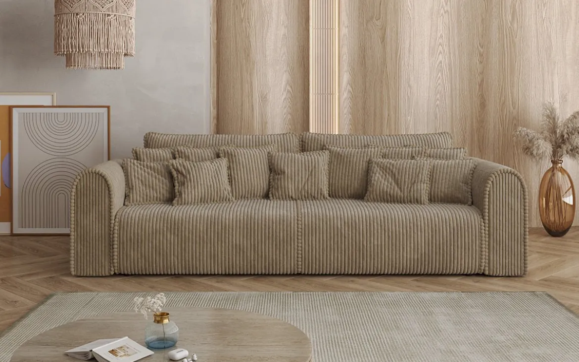 Designer Sofa Big Buddy 3 Sitzer mit Schlaffunktion und Stauraum in Breitcord