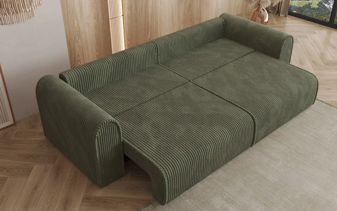 Designer Sofa Big Buddy 3 Sitzer mit Schlaffunktion und Stauraum in Breitcord